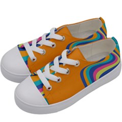 Psychedelic-groovy-pattern Kids  Low Top Canvas Sneakers by designsbymallika