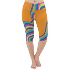 Psychedelic-groovy-pattern Lightweight Velour Cropped Yoga Leggings by designsbymallika