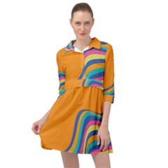 Psychedelic-groovy-pattern Mini Skater Shirt Dress by designsbymallika