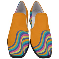Psychedelic-groovy-pattern Women Slip On Heel Loafers by designsbymallika