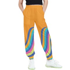 Psychedelic-groovy-pattern Kids  Elastic Waist Pants by designsbymallika