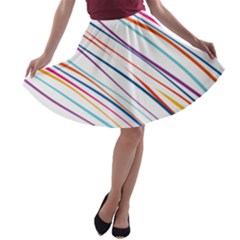 Beautiful Stripes A-line Skater Skirt by designsbymallika