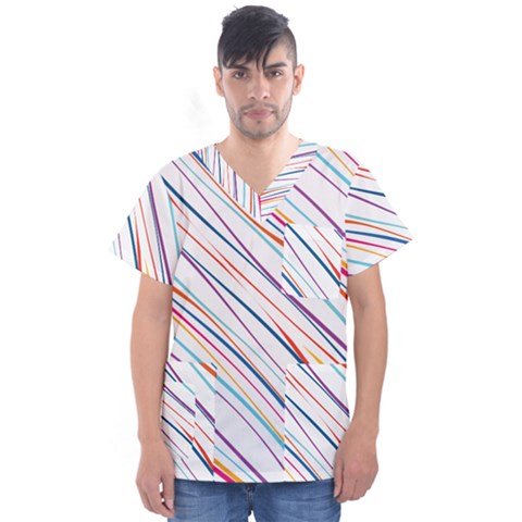 Beautiful Stripes Men s V-neck Scrub Top by designsbymallika