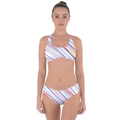 Beautiful Stripes Criss Cross Bikini Set