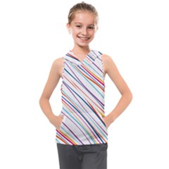 Beautiful Stripes Kids  Sleeveless Hoodie by designsbymallika