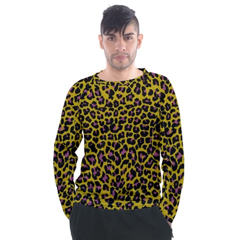 Pattern Leopard Yellow Fur Men s Long Sleeve Raglan Tee by JustToWear