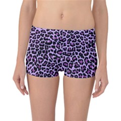 Pattern Leopard Purple Fur Reversible Boyleg Bikini Bottoms by JustToWear