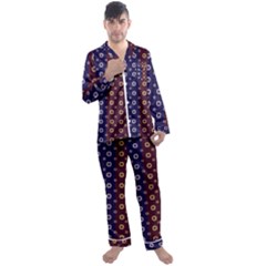 Baatik Print Men s Long Sleeve Satin Pajamas Set by designsbymallika