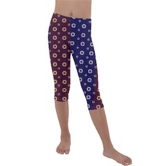 Baatik Print Kids  Lightweight Velour Capri Leggings  by designsbymallika