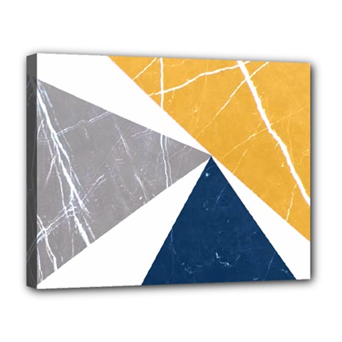 Abstrait Triangles Jaune/bleu/gris Canvas 14  X 11  (stretched)