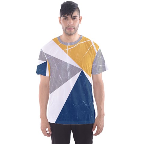 Abstrait Triangles Jaune/bleu/gris Men s Sport Mesh Tee by kcreatif