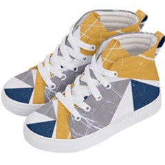 Abstrait Triangles Jaune/bleu/gris Kids  Hi-top Skate Sneakers by kcreatif