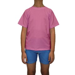 Color Pale Violet Red Kids  Short Sleeve Swimwear