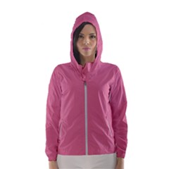 Color Pale Violet Red Women s Hooded Windbreaker