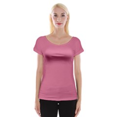 Color Pale Violet Red Cap Sleeve Top