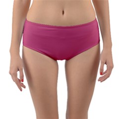 Color Pale Violet Red Reversible Mid-Waist Bikini Bottoms