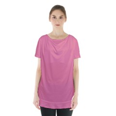 Color Pale Violet Red Skirt Hem Sports Top