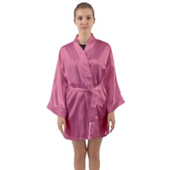 Color Pale Violet Red Long Sleeve Satin Kimono