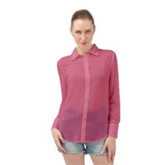 Color Pale Violet Red Long Sleeve Chiffon Shirt