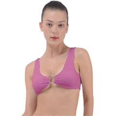 Color Pale Violet Red Ring Detail Bikini Top