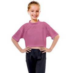 Color Pale Violet Red Kids Mock Neck Tee