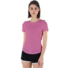 Color Pale Violet Red Back Cut Out Sport Tee