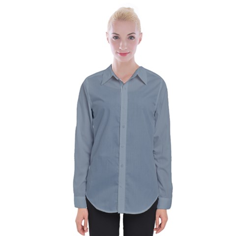 Color Light Slate Grey Womens Long Sleeve Shirt by Kultjers