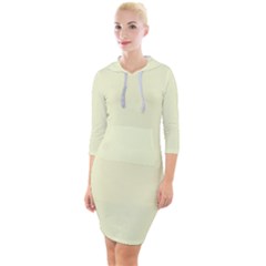 Color Light Goldenrod Yellow Quarter Sleeve Hood Bodycon Dress by Kultjers