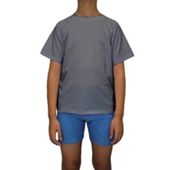 Color Dim Grey Kids  Short Sleeve Swimwear