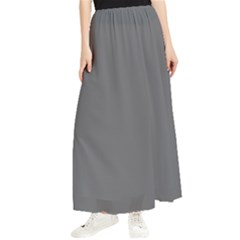 Color Dim Grey Maxi Chiffon Skirt by Kultjers