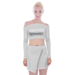 Color Gainsboro Off Shoulder Top With Mini Skirt Set by Kultjers