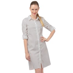 Color Gainsboro Long Sleeve Mini Shirt Dress by Kultjers