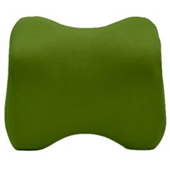 Color Olive Drab Velour Head Support Cushion by Kultjers