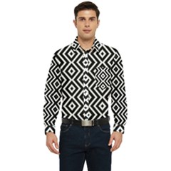 Patternformesgeometriquesnoir5 Men s Long Sleeve Pocket Shirt  by kcreatif