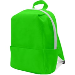 Color Neon Green Zip Up Backpack by Kultjers