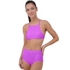 Color Ultra Pink High Waist Tankini Set by Kultjers