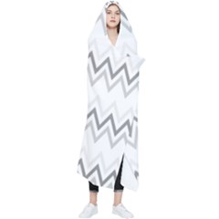 Chevrons Gris/blanc Wearable Blanket by kcreatif