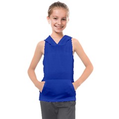 Color Egyptian Blue Kids  Sleeveless Hoodie