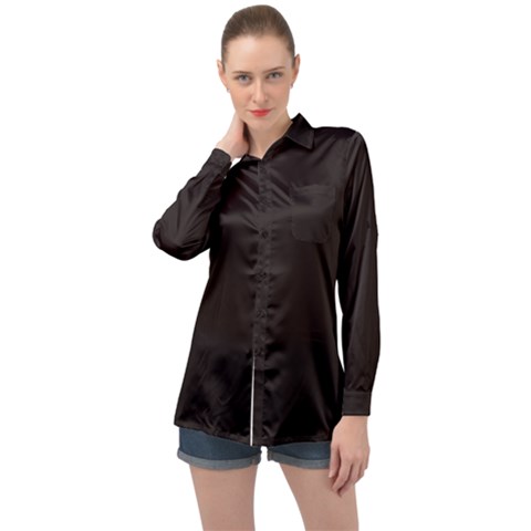 Color Licorice Long Sleeve Satin Shirt by Kultjers