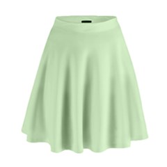Color Tea Green High Waist Skirt