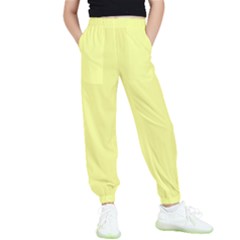 Color Canary Yellow Kids  Elastic Waist Pants by Kultjers