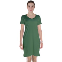 Color Artichoke Green Short Sleeve Nightdress by Kultjers