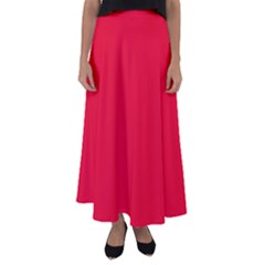 Color Spanish Red Flared Maxi Skirt by Kultjers