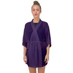 Color Russian Violet Half Sleeve Chiffon Kimono by Kultjers