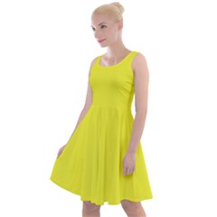 Color Maximum Yellow Knee Length Skater Dress by Kultjers