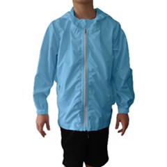 Color Baby Blue Kids  Hooded Windbreaker by Kultjers