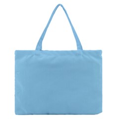 Color Baby Blue Zipper Medium Tote Bag
