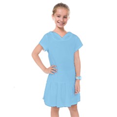 Color Baby Blue Kids  Drop Waist Dress