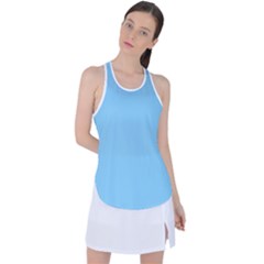 Color Baby Blue Racer Back Mesh Tank Top