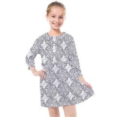Patternformes1grise Kids  Quarter Sleeve Shirt Dress by kcreatif